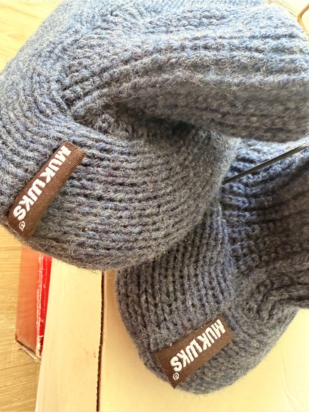 Muk Luks Gray Knit slipper with  Logo Tag